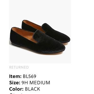 Jcrew women's loafer black velvet